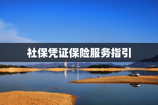 社保凭证保险服务指引