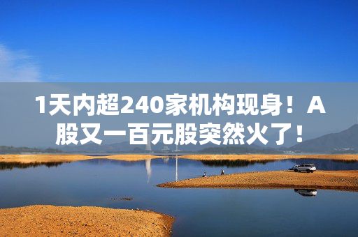 1天内超240家机构现身！A股又一百元股突然火了！