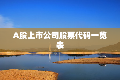 A股上市公司股票代码一览表